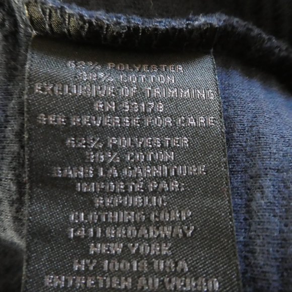 Magaschoni Man Full Zip Bomber Sweater Jacket Navy Ribbed Knit Snap Pockets L - Picture 8 of 9